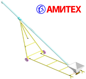 Шнек передвижной горячеоцинкованный AMI 120/10 с мотором 1,5 кВт, 380 В, 3,72А, 1400 об/ мин, IP 55