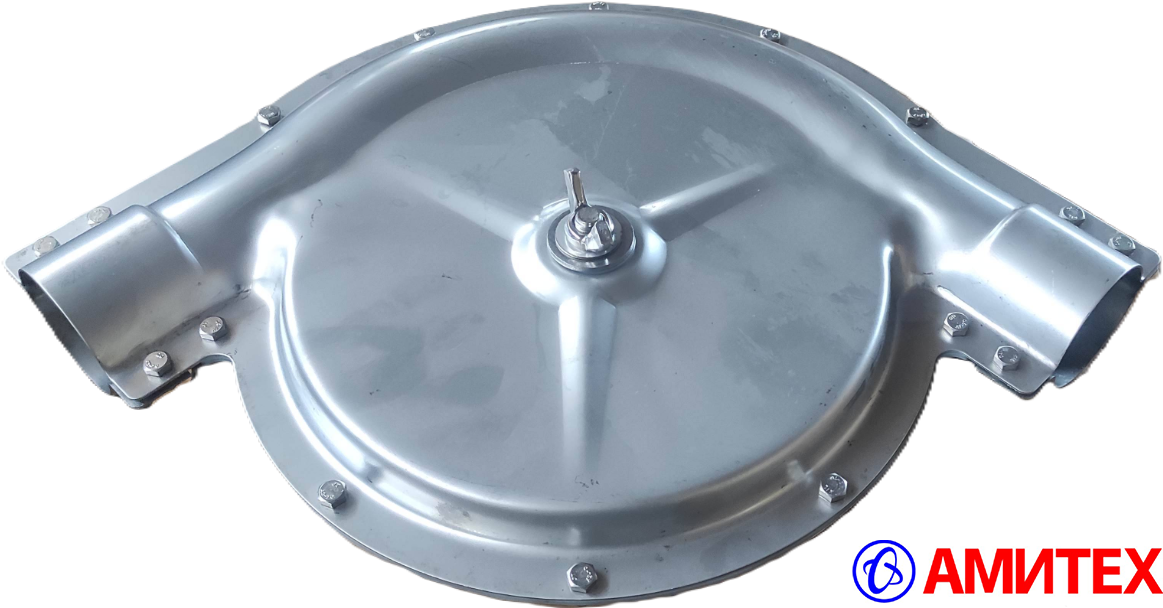 Поворотный угол 90° в корпусе из нержавеющей стали с литым  чугунным колесом (для системы 60 мм)