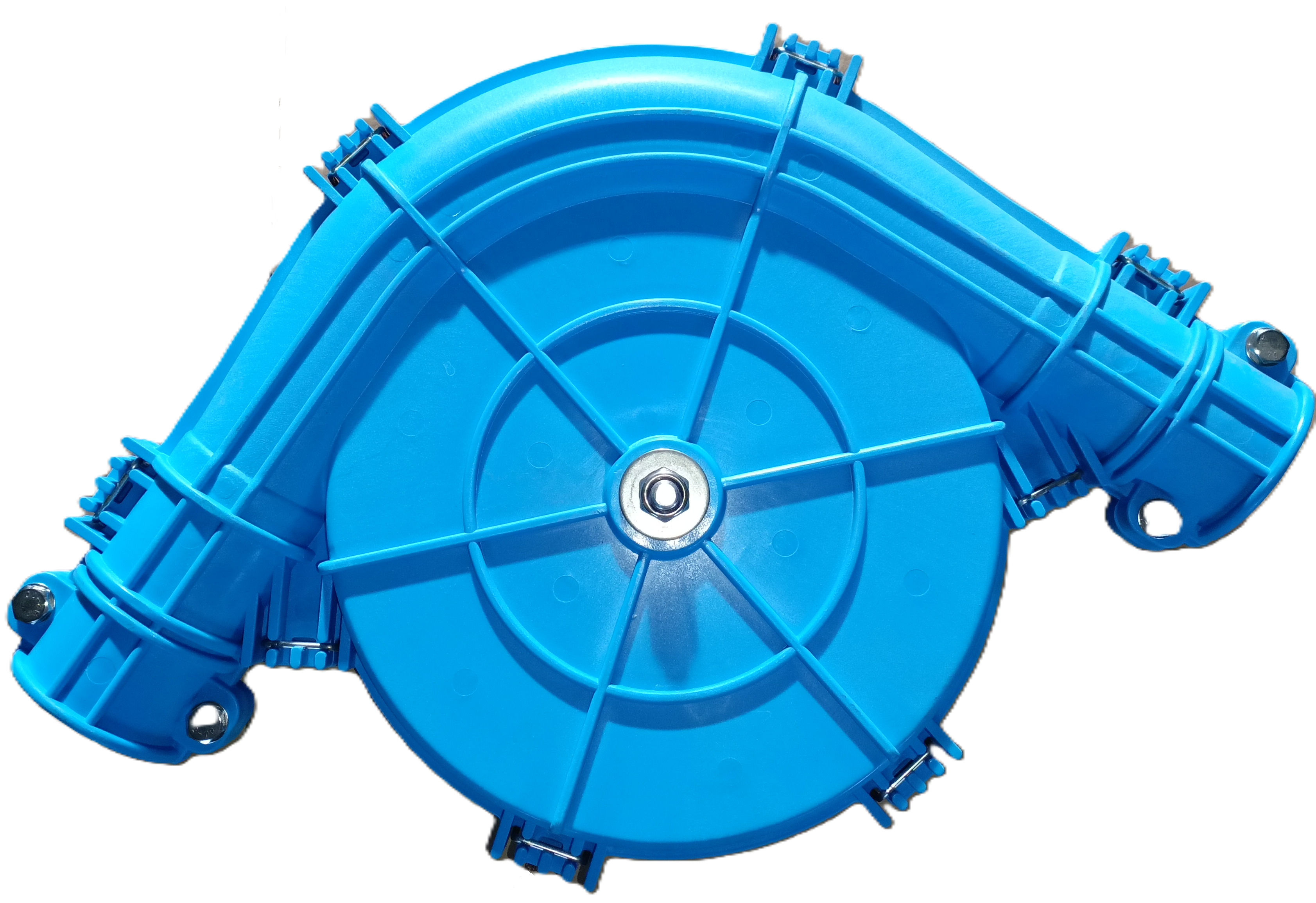 Поворотный угол 90° для кормовой системы 60 мм с литым чугунным колесом, корпус на защелках