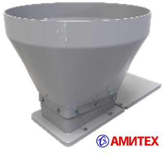 Приемная горловина к бункеру c шиберной заслонкой