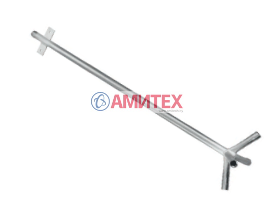 Опускная подвесная труба 3/4" из нерж. стали высотой 1000мм подвода воды 1/2" к 4-м поилкам под углом 30° 