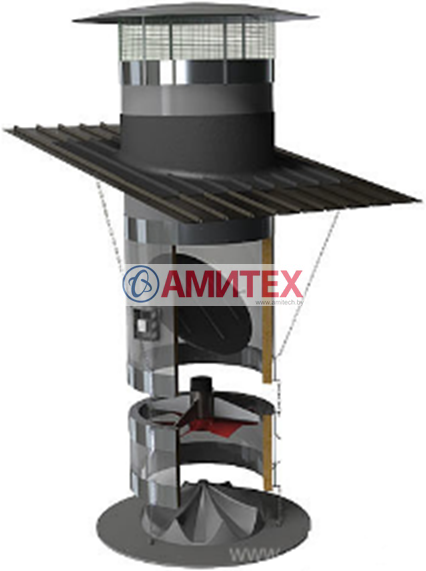 Шахта приточной вентиляции пластиковая 4 мм (без вентилятора) Ø 960мм высотой 2м
