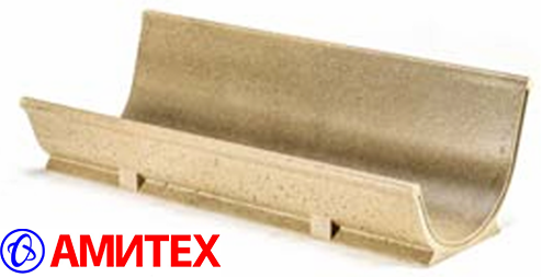 Корыто полимербетонное TS-36 прямое (промежуточное) длиной 100см, шириной 40,8см, высотой переднего канта 17,5см, высота заднего канта 30см