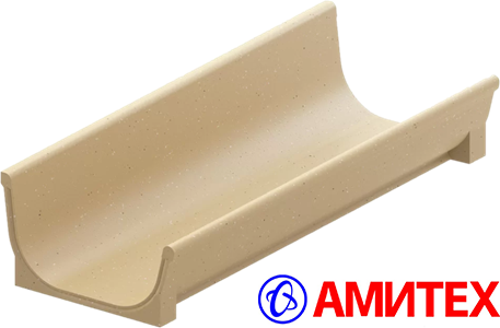 Корыто полимербетонное TS-35 прямое (промежуточное) длиной 100см, шириной 39см, высотой переднего канта 16,8см, высота заднего канта 21,8см. Вес 28,3 кг