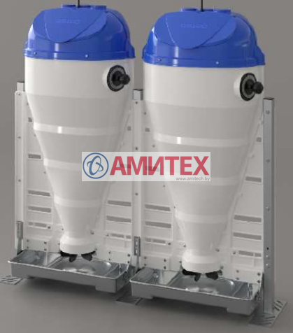 Двойной кормовой аппарат TURBOMAX 200л для доращивания / откорма (7-130кг / 30-130кг) 