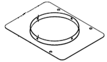 Ответная пластина для одиночного поддона 56-127 мм системы для удлиннения линии кормления свыше установленной длинны с отверстиями под переходник с ящика контроля подачи корма на трубу диаметром 75мм