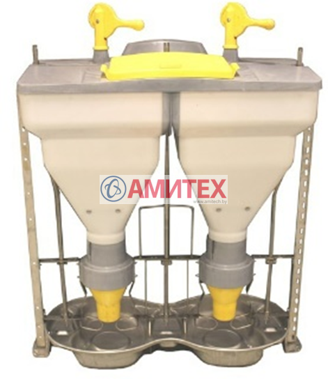 Кормовой аппарат AP Swing Double 180л для откорма с увлажнением в кормушке