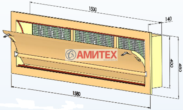 Клапан приточный 5800 м3/час при 10Па (8750 м3/час 25Па)