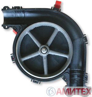 Поворотный угол 90° с литым чугунным колесом для системы 60мм