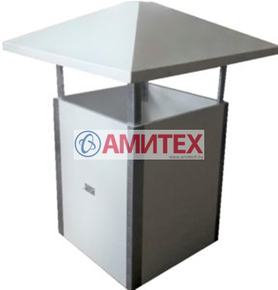 Шахта вентиляционная квадратная утепленная толщ. 24мм  (без вентилятора) сечением 1 м2, высота 1,4 м