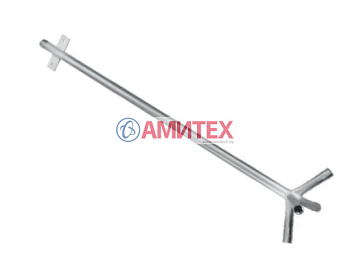 Опускная подвесная труба 3/4" из нерж. стали высотой 1000мм подвода воды 1/2" к 4-м поилкам под углом 30° 