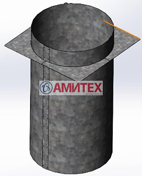 Шахта вытяжной вентиляции (без вентилятора) из оцинкованного листа толщиной 1,2 мм Ø860мм, высотой 1,25 м