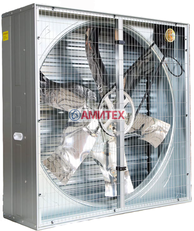 Вентилятор осевой в квадратном корпусе из нерж. стали AISI 430 1380*1380*400мм, 380 В, 3 фазы, 50 Гц, 1,1 кВт, 590 об/мин