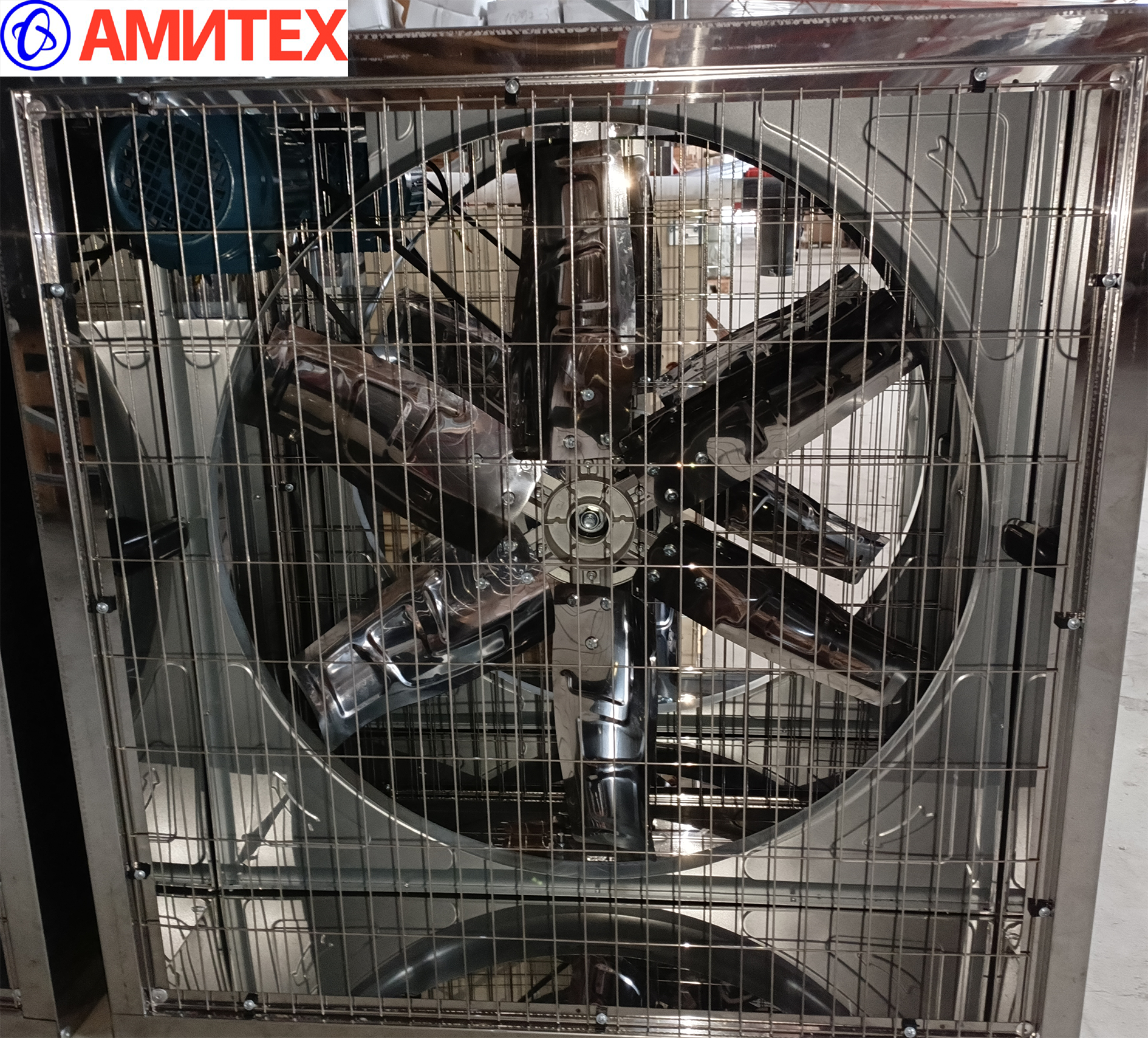 Вентилятор стеновой 800х800мм, нерж. сталь