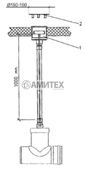 Рукоятка-удлинитель 500мм ручного открывания шибера KG (аналог 71-24-3011)
