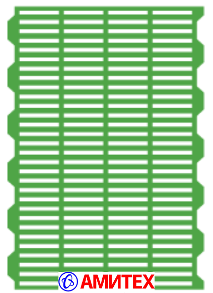 Пластиковая решетка для доращивания 600х400 мм (50% отверстий) с креплениями на лагу   