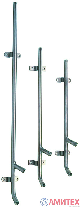 Трубка 600 мм из нержавеющей стали с двумя выходами для поилок