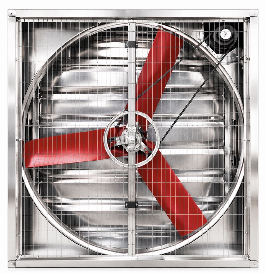 Вентилятор осевой в квадратном корпусе из нерж. стали AISI430 толщ. 1мм 1380*1380*400мм