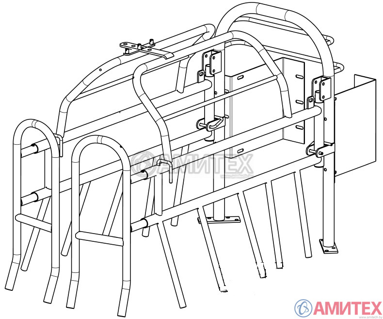 Станок горячецинкованный для свиноматки прямой 1.7-2 м