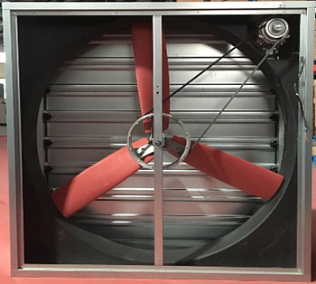 Осевой вентилятор в квадратном корпусе из оцинкованной стали толщиной 1 мм 1380*1380*400 мм, двигатель: 380 В, 3 фазы, 50 Гц, 1,1 кВт, 590 об/мин